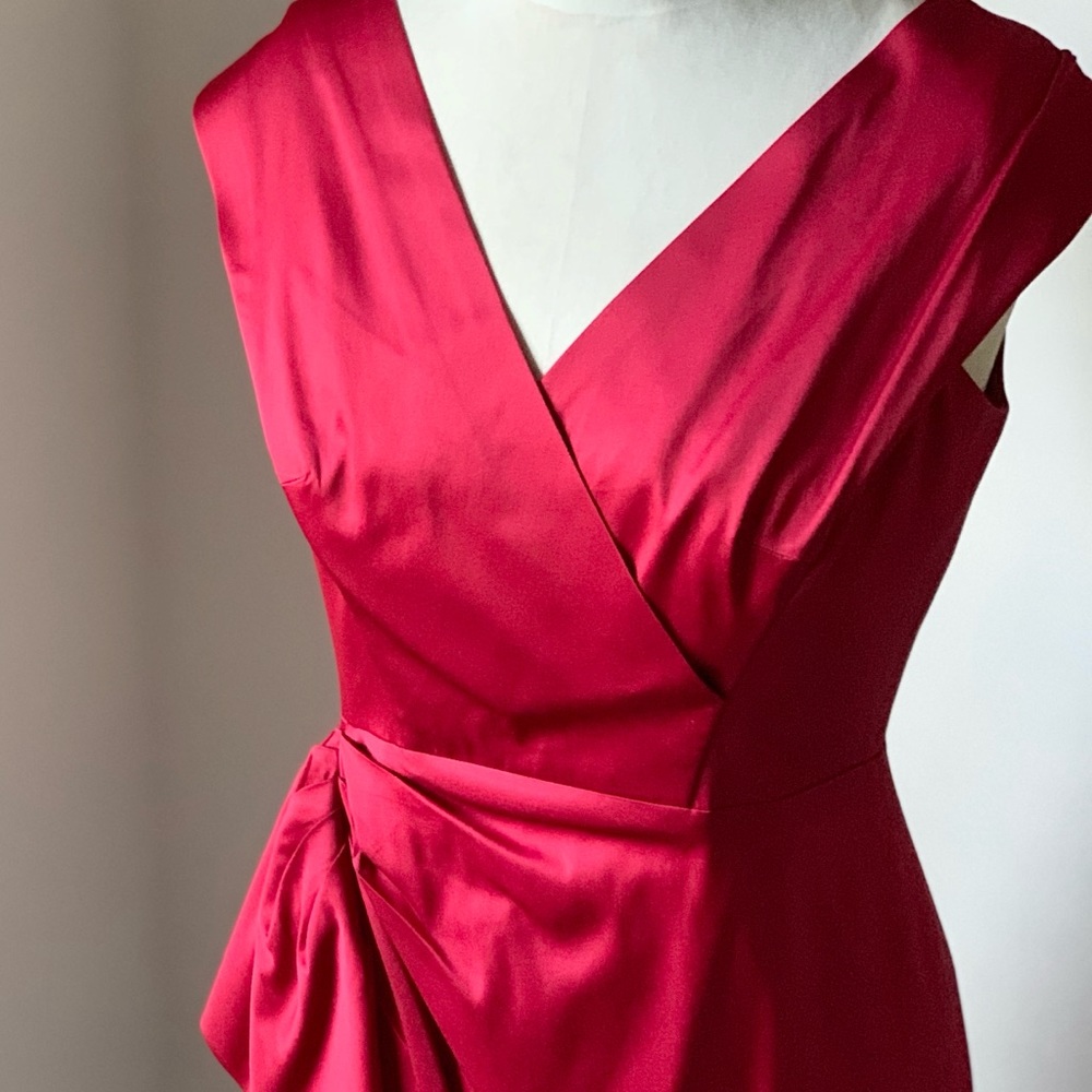 Maggy London Sz 10 Red Asymmetrical Cocktail Dress